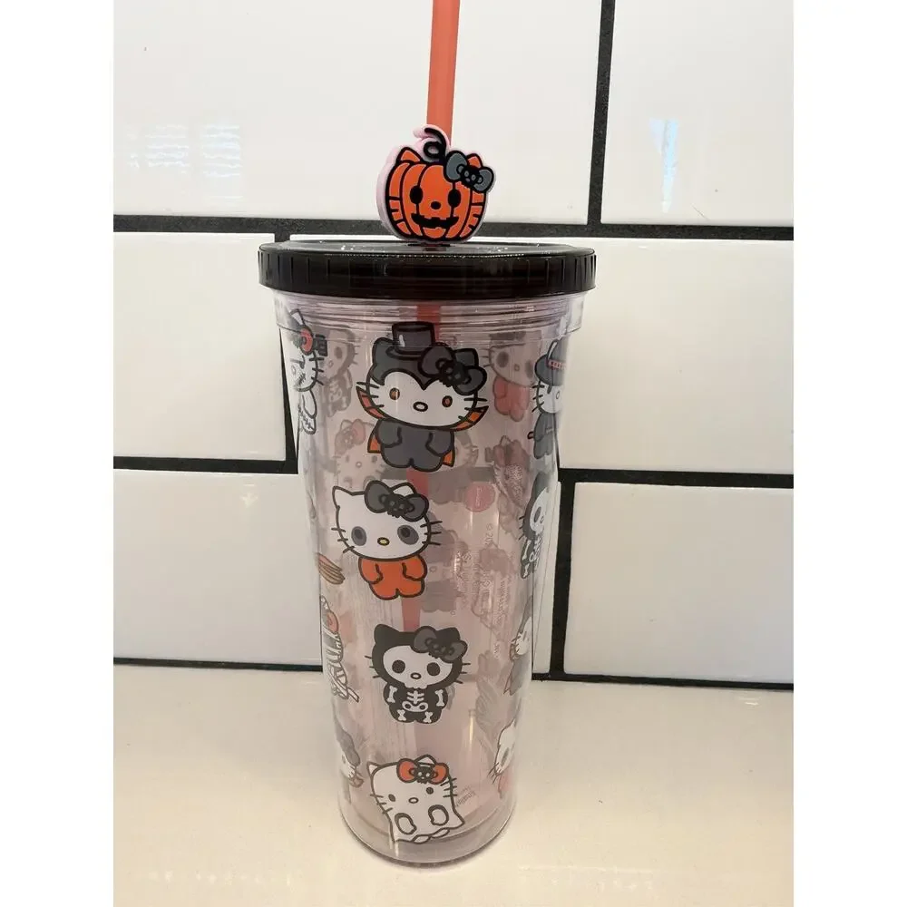 Hello Kitty Halloween Double Insulated Tumbler 22 Oz with Lid & Straw NEW! 🎃
